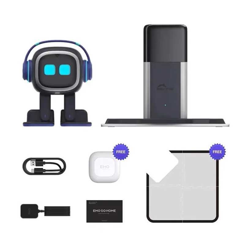 Electronics Robots EMO Robot Electronic Smart Voice Interaction AI Desktop Wireless Charge Emotional Companion Pet for Adults and Children Gifts J2411