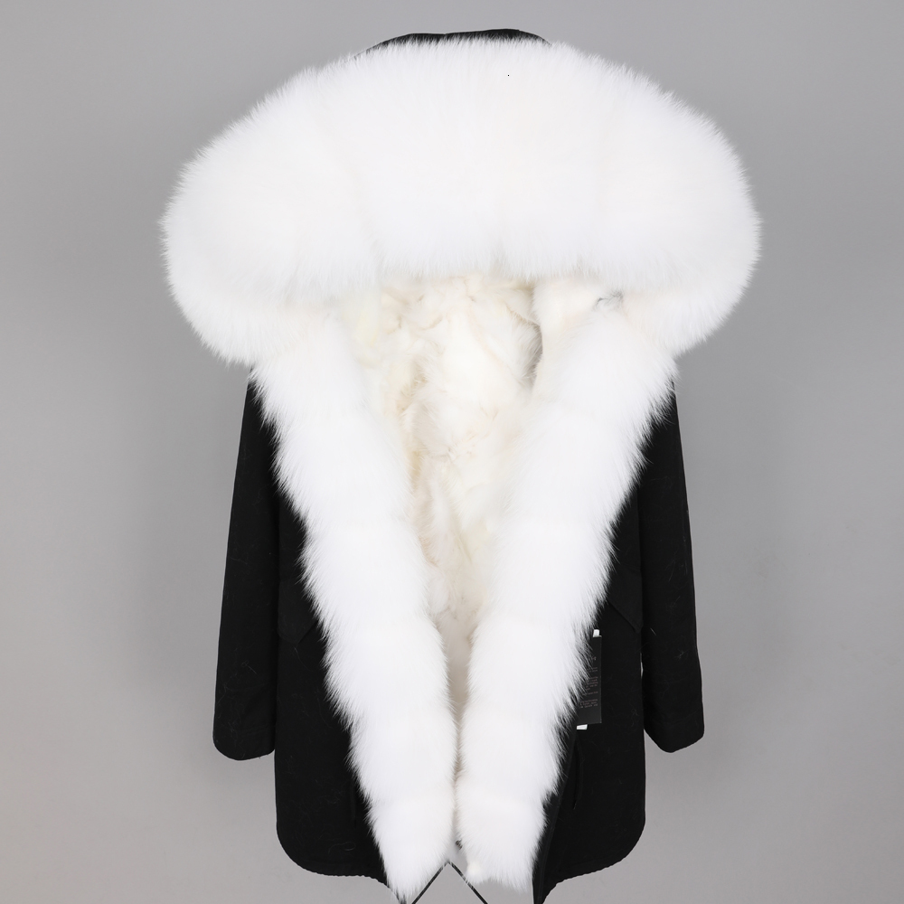 Maomaokong Winter Women's Clothing Real Big Collar Medium And Long Section Detachable Fox Fur Ing Park Coat