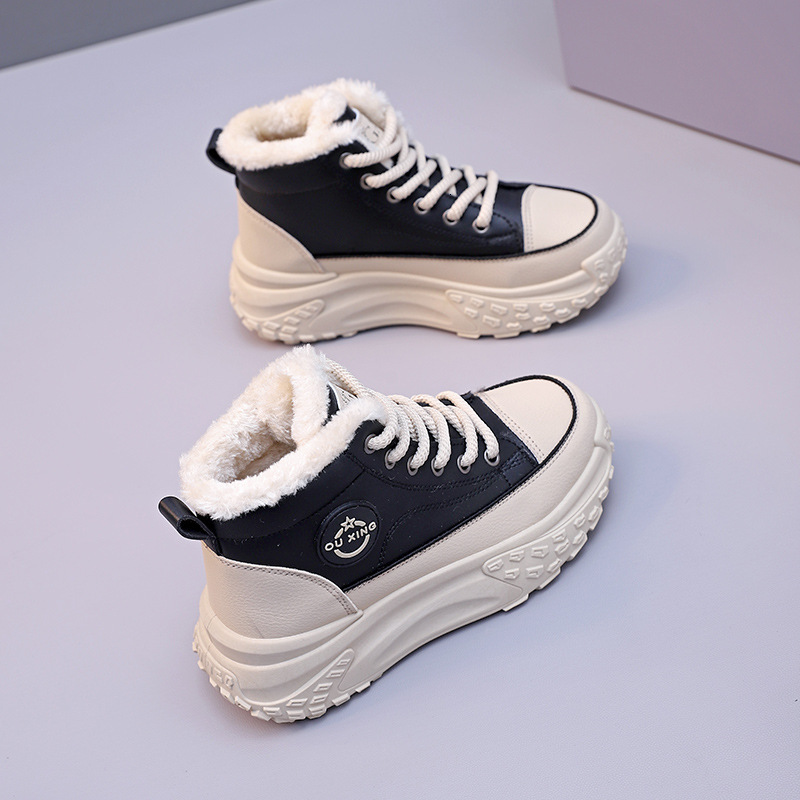 Snow For Women New Autumn Winter Short Boots With Thick Veet And Warm Cotton Shoes High Top White Chinese Brand