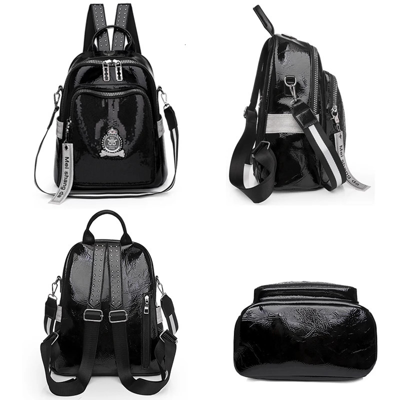 Fashion Women Backpack Pu Leather Travel Back Pack Casual Shoulder Bag High Quality School Bags For Teenagers Girls Sac 241029