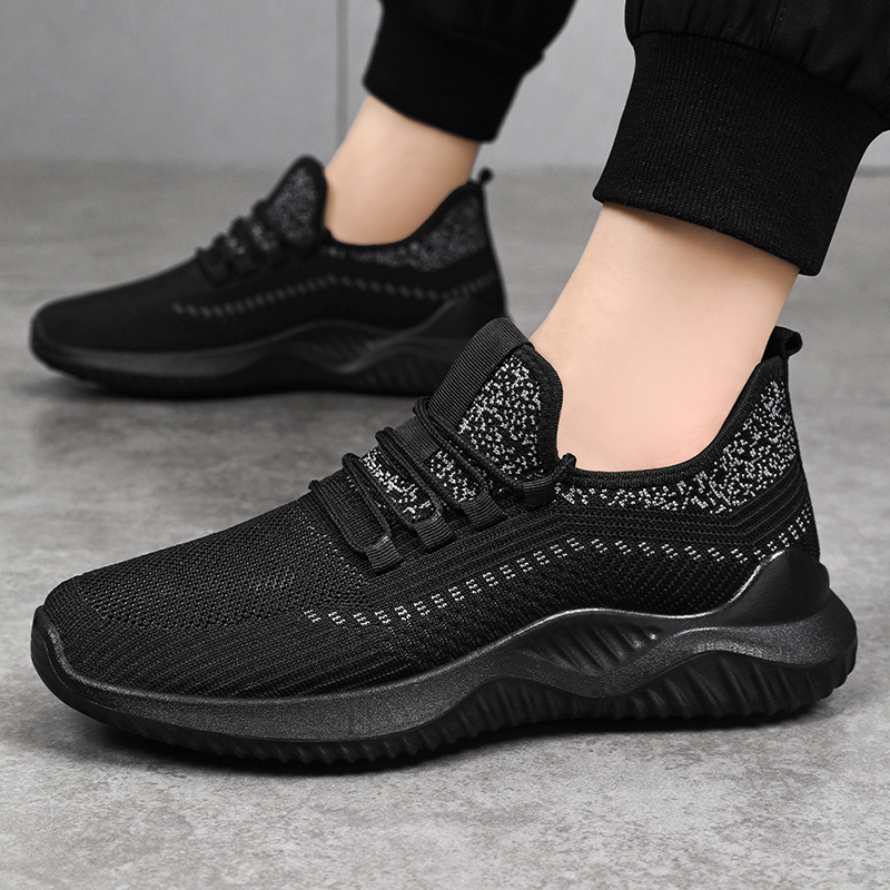 Fashionable Running Shoes Men Comfortable Breathable Mesh Sports Sneaker Lace Up Durable Jogging Tennis Shoes
