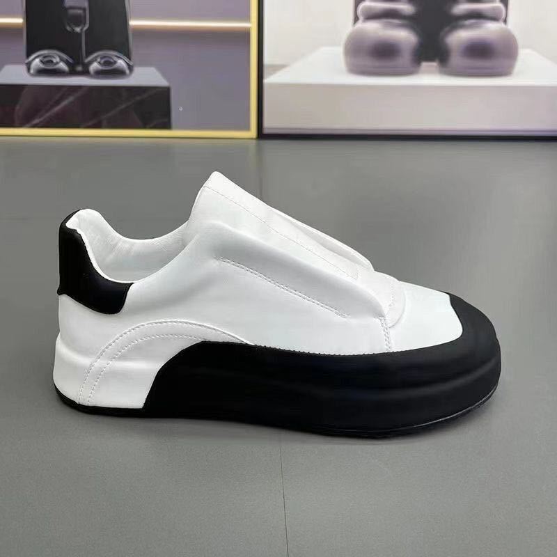 2024 New Breathable Running Leisure Bag Bottom Leather Cap Versatile Sports Little White Men's Shoes