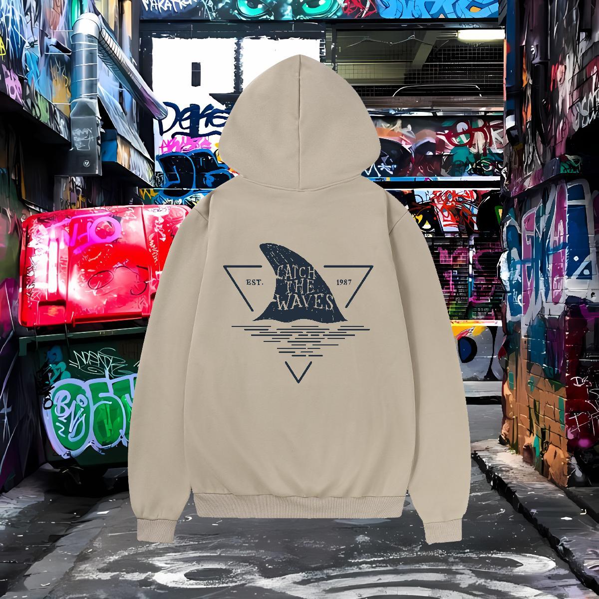 DIY Hooded Sweatshirt Hooded Collar Breathable Soft Hoodie Pullover Graphic Tops Autumn Winter Casual Tech Fleece