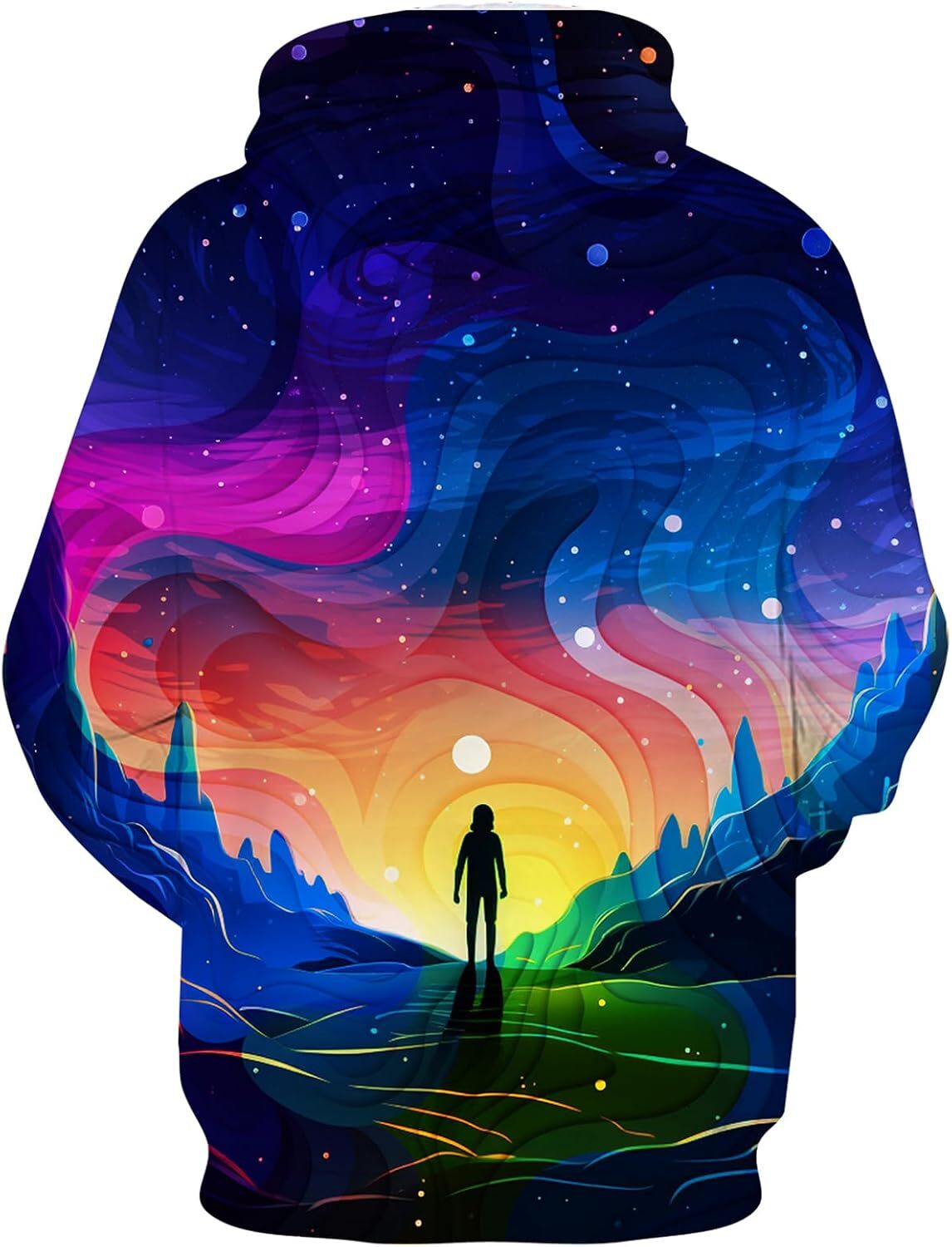 Hoodie for Mens Unisex 3D Galaxy Hoodie Novelty Hooded Sweatshirt Colorful Graphic Long Sleeve Hoodies with Big Pockets Graphic Hip hop style fashion