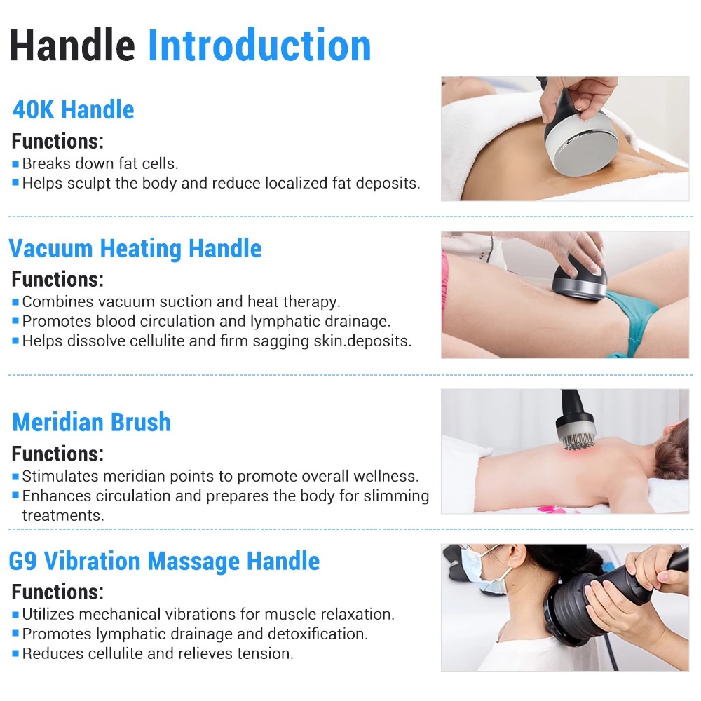 2024 New 4 in 1 Vacuum Heating Bio Brush 40k cavit body slimming Vibration Cellulite Massage G9 machine