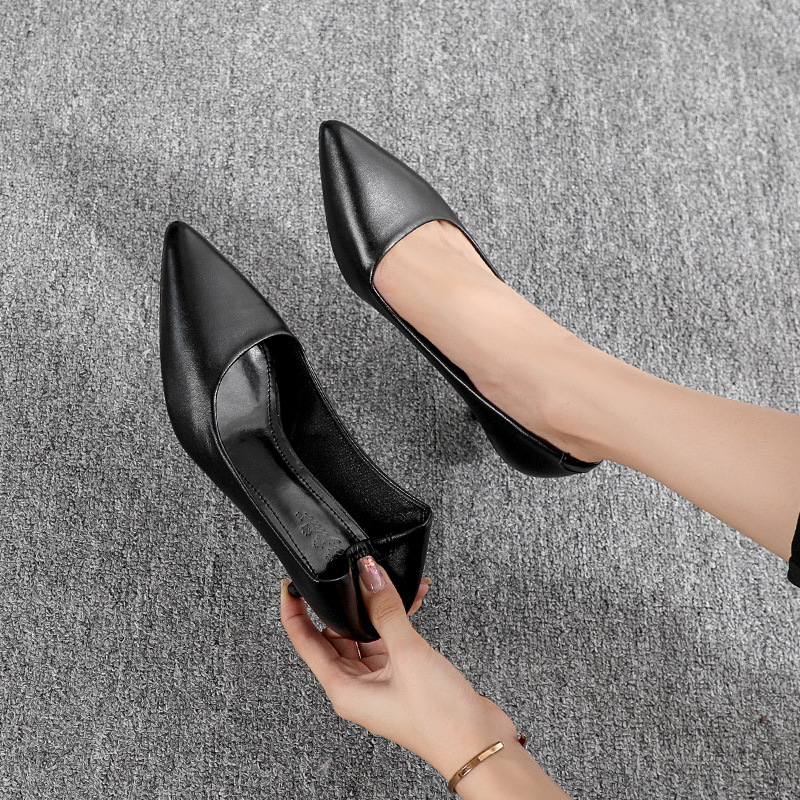 Women's Black high heels Spring Casual shoes Women's high heels Black work shoes