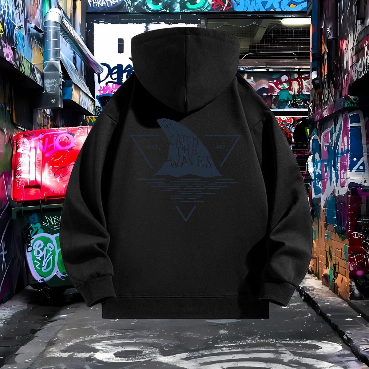 DIY Hooded Sweatshirt Hooded Collar Breathable Soft Hoodie Pullover Graphic Tops Autumn Winter Casual Tech Fleece