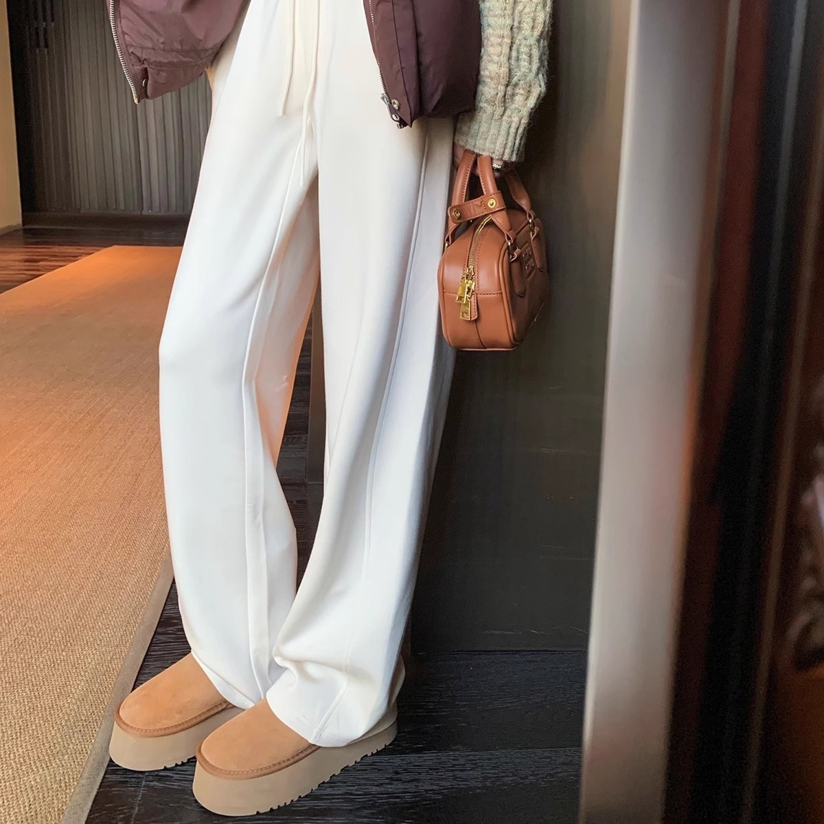 34-43 JOZHAMTA Size INS Women Knee Winter Splicing Genuine Leather Shoes Woman Thin Heels Office Lady High Boots