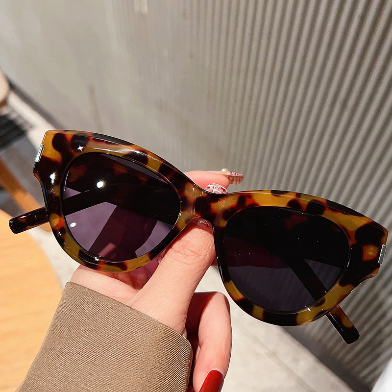 D0077 New high-end sunglasses, Polaroid lenses, women's eyeglass frames, men's retro metal sunglasses, pure cat eyes, European and American 