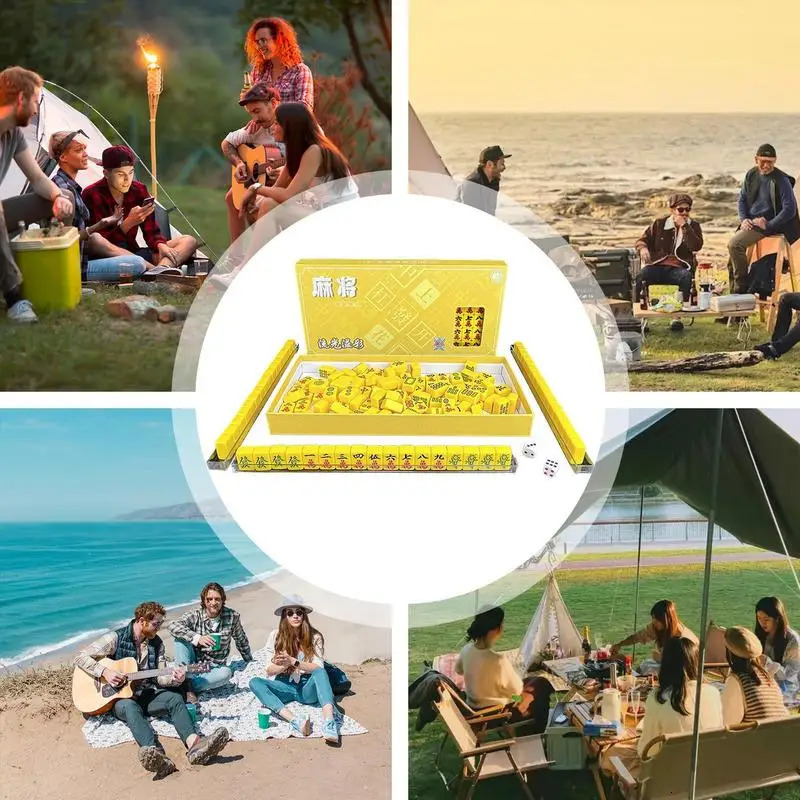 Travel Size Mahjong Set Board Game For Adults And Family Portable Mini Chinese Student Dormitory 240401