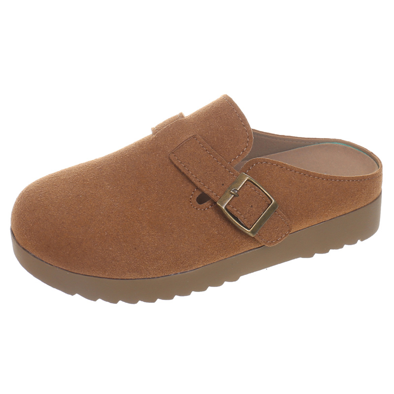 Korean version soft soled half toe slippers 2024 autumn new shoes fashionable and versatile flat bottom women's shoes low heel lazy shoes