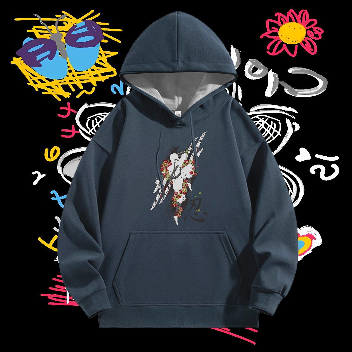 Fashion New Men Sweatshirt hoodie Breathable Drawstring Hoodie Warm Men Hoodie DIY Printed Pullover Hoodie Autumn Winter Velvet Thick
