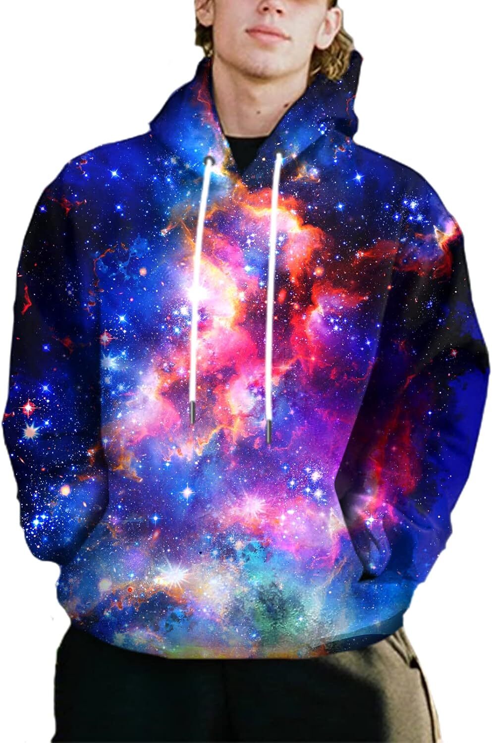 Hoodie for Mens Unisex Novelty 3D Printed Hoodies Long Sleeve Sweatshirts for Men Women with Big Pockets Graphic Warm and fashionable cool Hip-hop