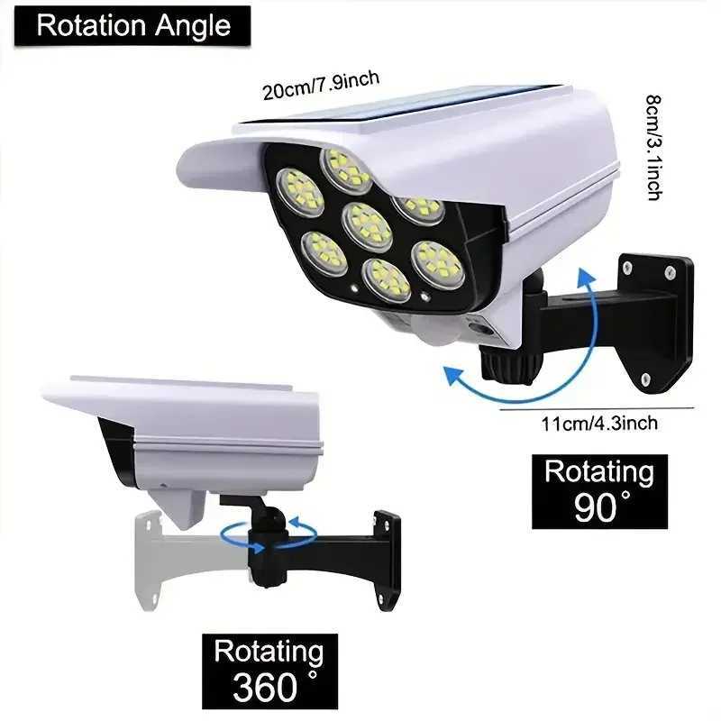 Camera 77 led security dummy camera solar light motion sensor wireless outdoor flood light IP65 Waterproof lamp 3 mode for he garden Z241105