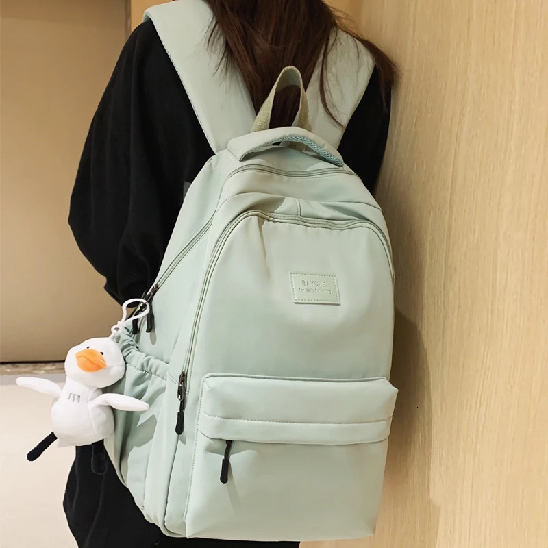 JOYPESSIE Waterproof Teenage Bookbag Nylon Rucksack Fashion Girl Backpack Women Shoulder Bag High School Schoolbag Black Mochila 241029
