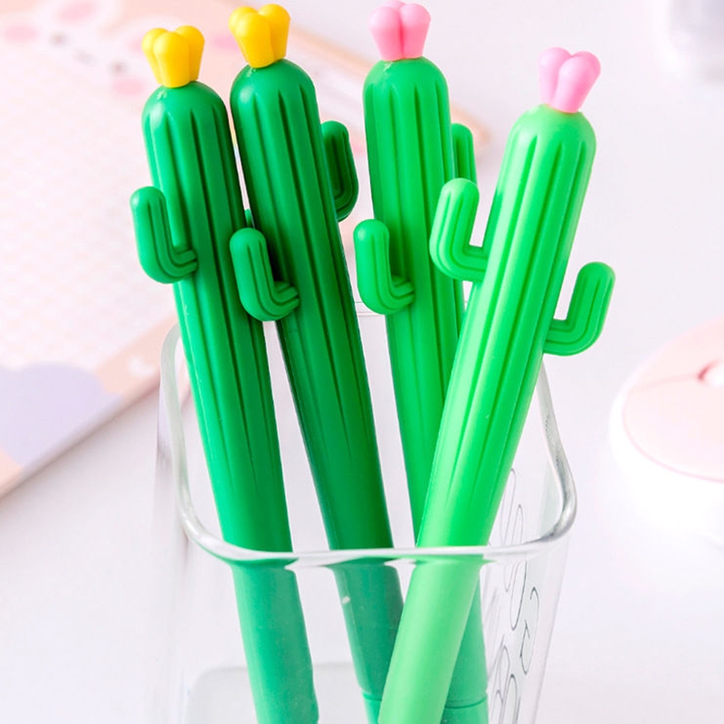 Cartoon Cactus Gel Pens Smooth Cute Writing Pen Korean Stationery for Students & Gifts YLE041