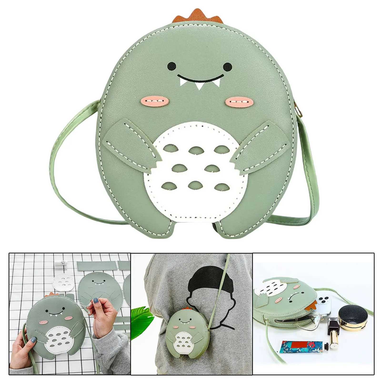 DIY Bag Handcrafted Tote Supplies for Sewing Enthusiasts Green 20cmx18cmx5cm LX241104