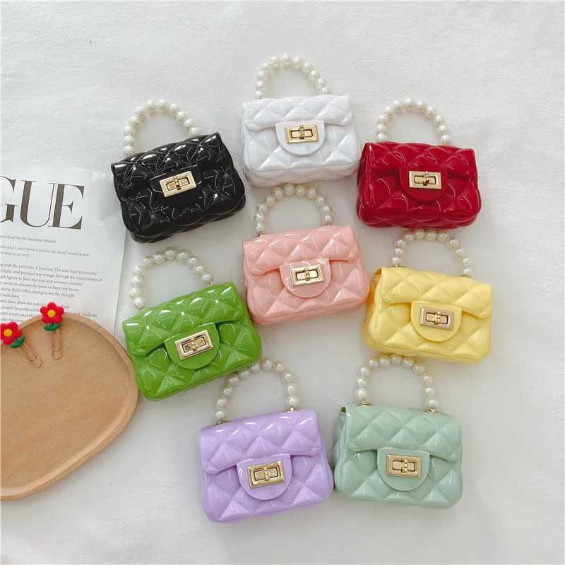 Girls jelly bag flip style hand-held mini bag childrens stylish small bag cute crossbody chain bag LX241104