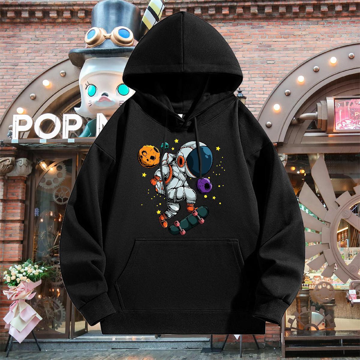 2024 Hoodie for Men Breathable Soft Classic Hoodie for Man Woman Cartoon Print Tops Pullover Hoodie Home Outdoor Thick Plush