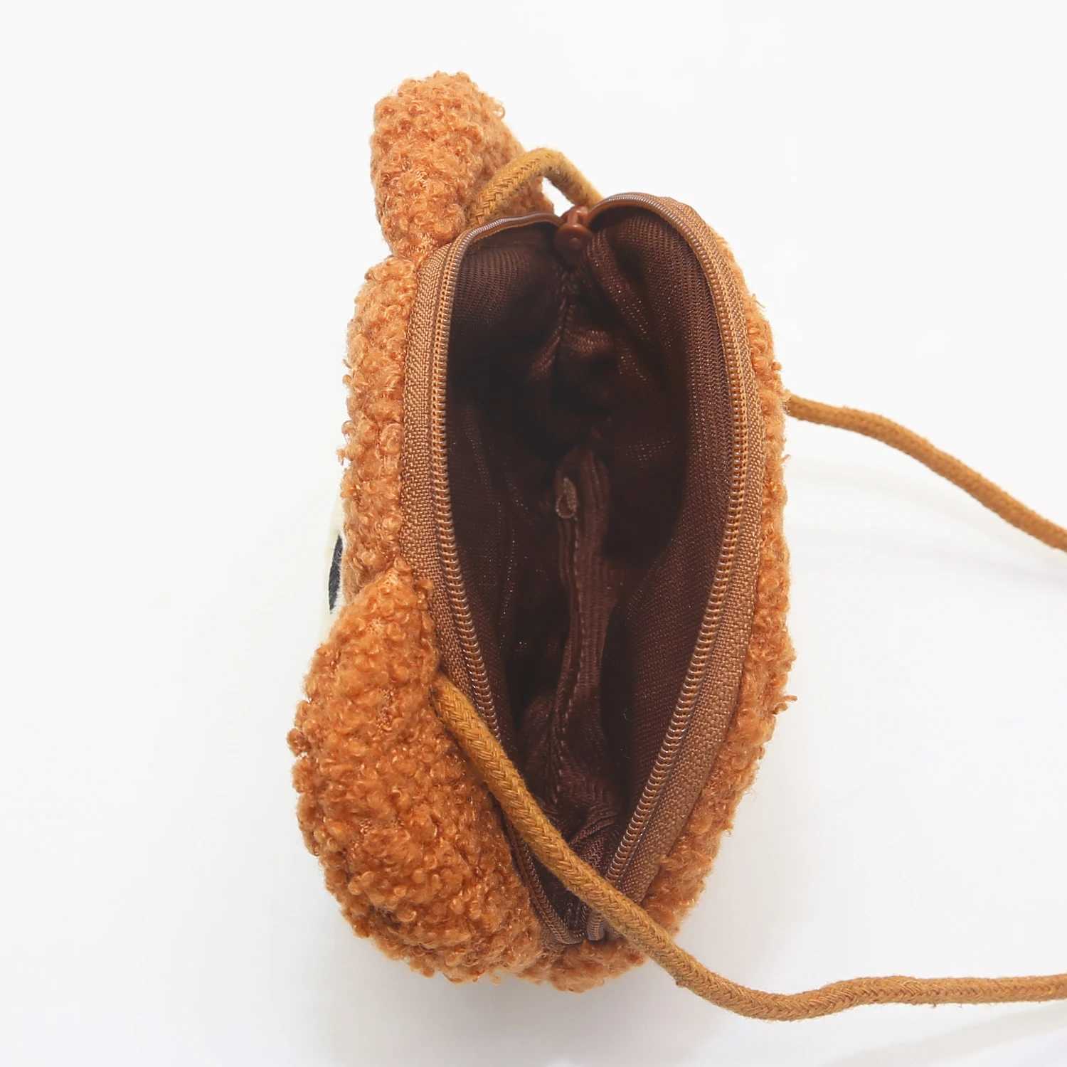 Plush Crossbody Bag Cute Animal Bear Coin Wallet Boys and Girls Mini Shoulder Bag LX241104