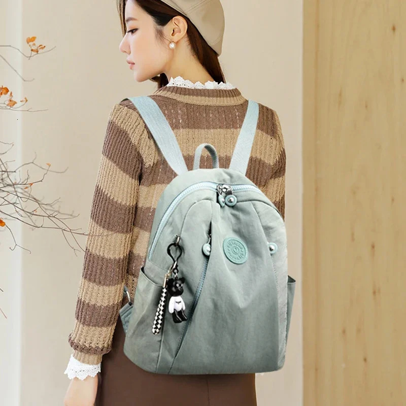 2024 Waterproof Nylon Cloth Women Backpack Fashion School Bags for Teenage Girls High Quality Shoulder Bag Travel Back Pack 241029