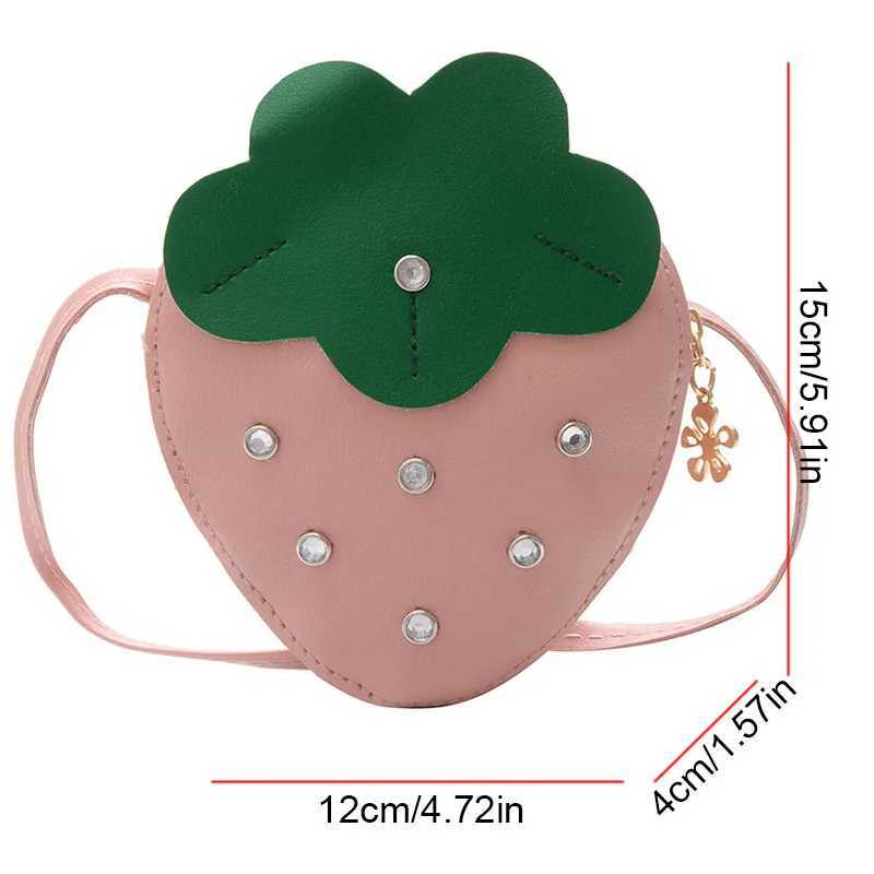 Cute Straw Berry Shaped Crossbody Bag Girls Mini PU Leather Messenger Bag Wallet Coin Purse Shoulder Bag for Kids LX241104