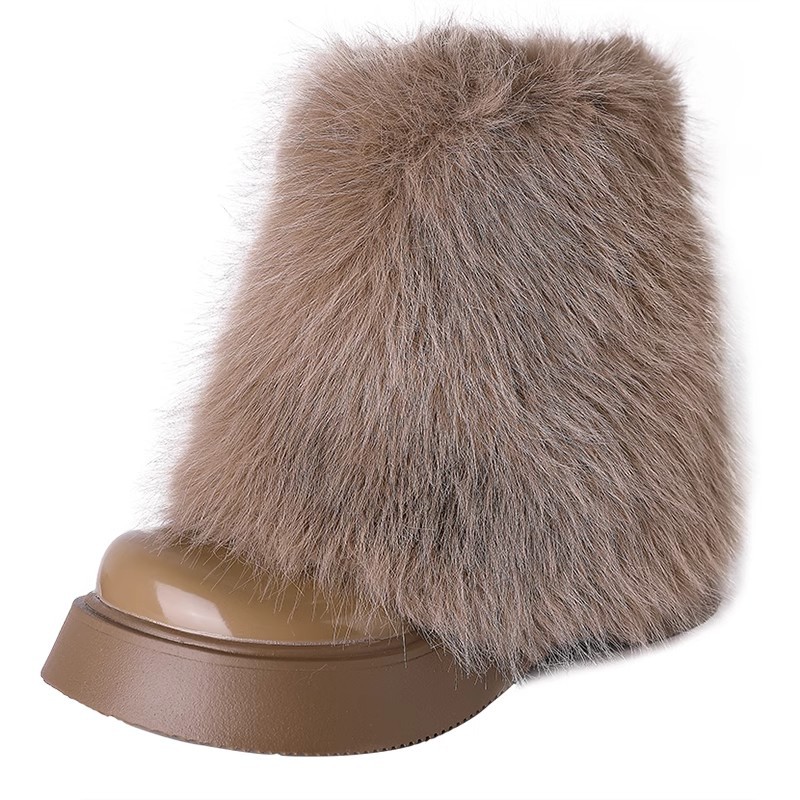 Autumn and Winter Casual Thick Bottom Plush Fashion Plush Short Boots.