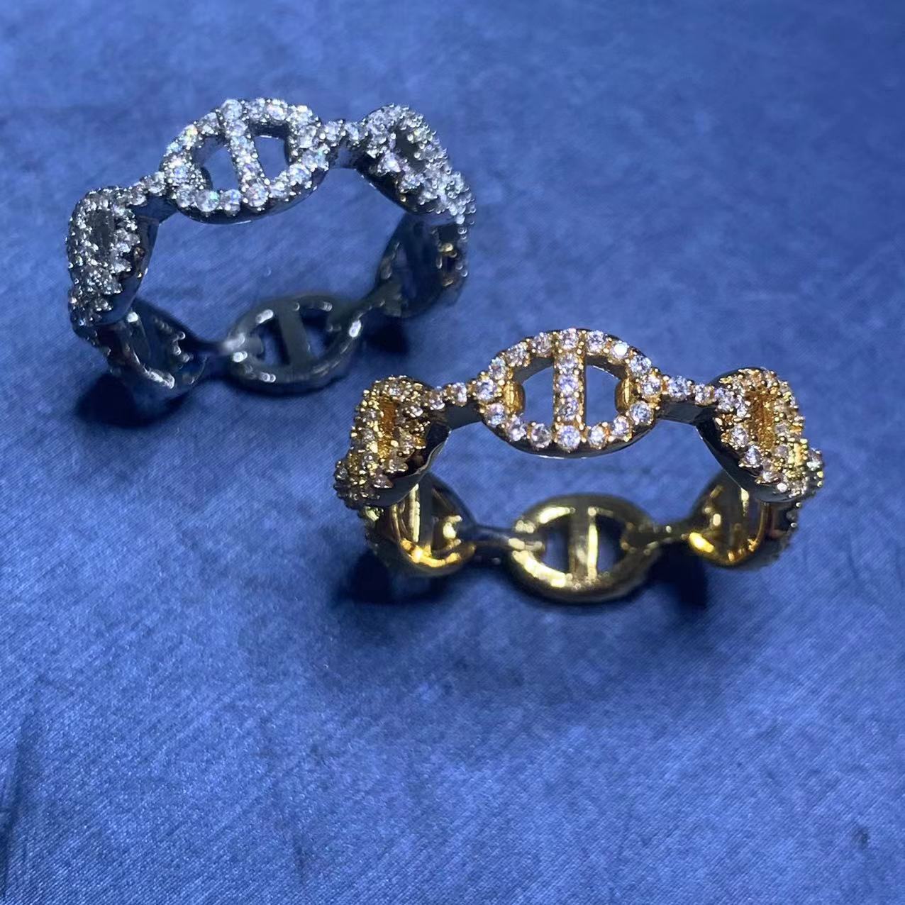 Free shipping gold letters designer ring for women shine crystal dia letter geometry charms wedding engagement rings jewelry birthday gift Free shippi