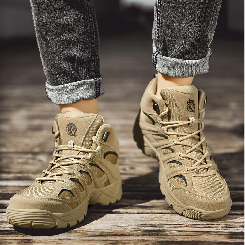 Fashion Mens Boots Winter Short Outdoor Men Hiking Autumn Sneakers Light Nonslip Desert Ankle 241104