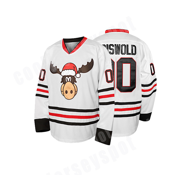 Customizable holiday white hockey sweater pullover, suitable for men/women/youth - customizable with any name and number