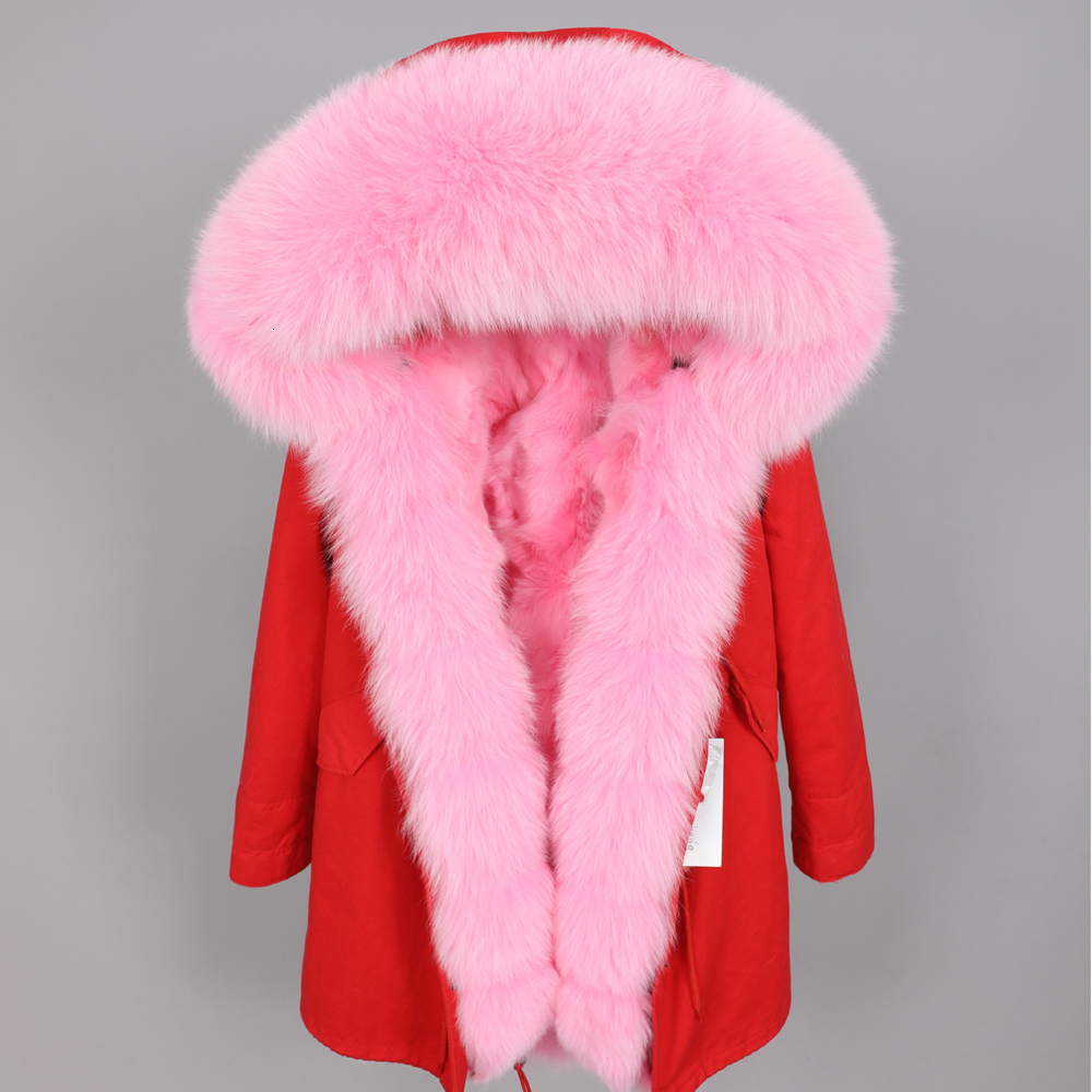 Maomaokong Winter Women's Clothing Real Big Collar Medium And Long Section Detachable Fox Fur Ing Park Coat