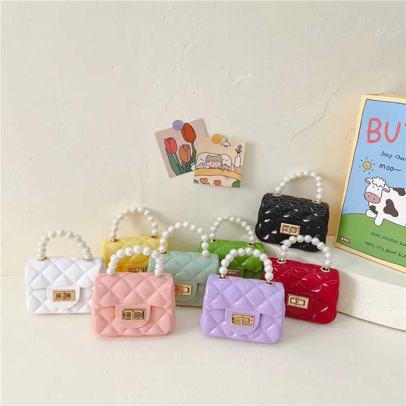 Girls jelly bag flip style hand-held mini bag childrens stylish small bag cute crossbody chain bag LX241104
