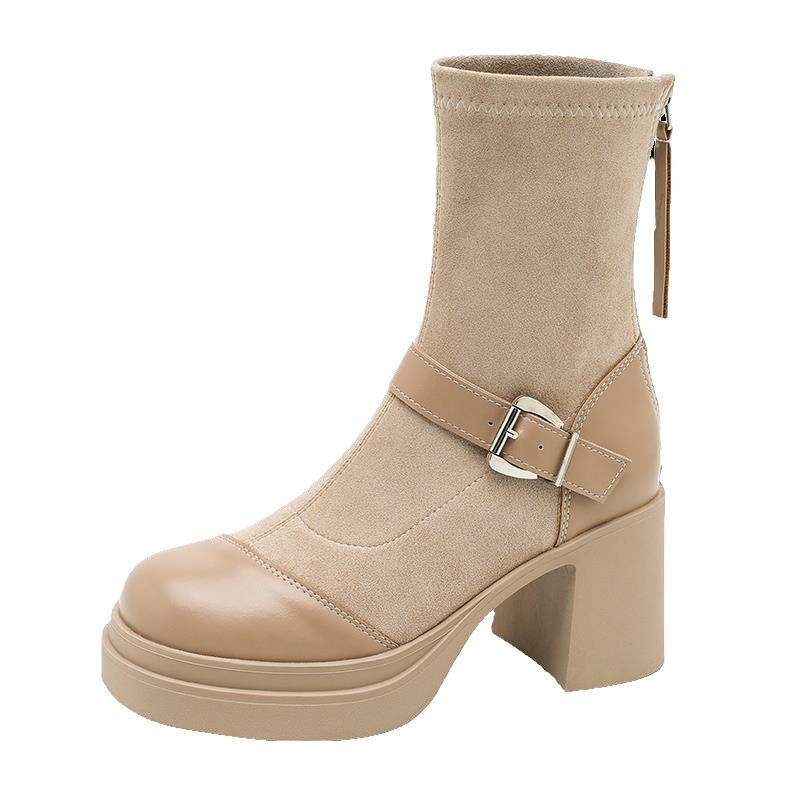 Women's Fashion Boots:Thick Sole Fashion Martin Boots Short Boots Winter Trendy Wear Warm,Khaki/Black/Brown,Free shipping