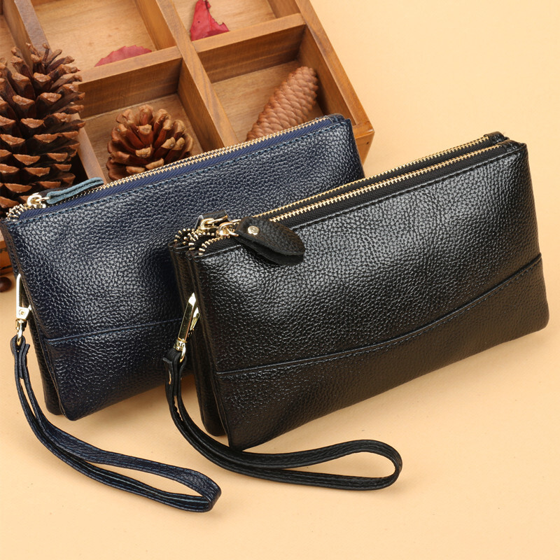 New Fashion Handbag Women's Long Zipper Large Capacity Double Layer Multi functional Phone Bag Zero Wallet
