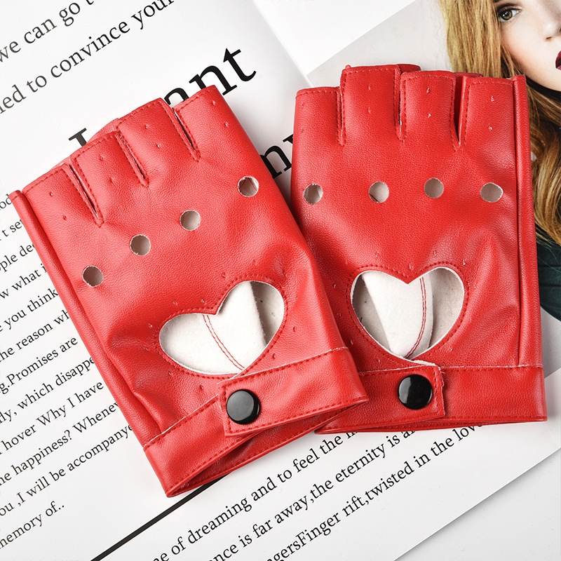Steel Pipe Women's Half Finger Hip Hop Glove Nightclub Dance Performance Walk Decoration F09.14-5.5 ff6fb