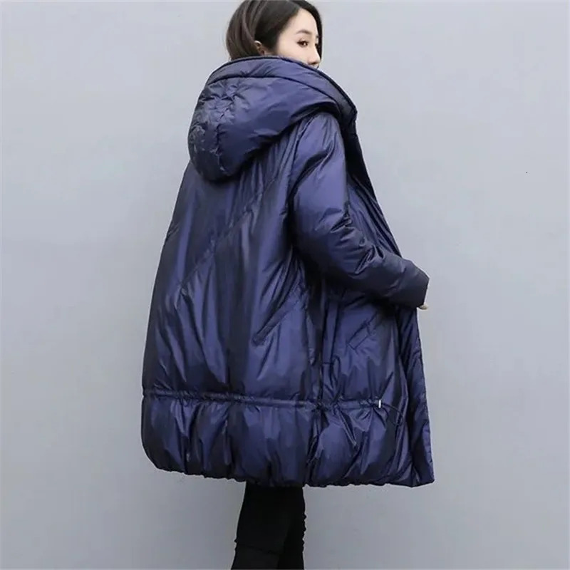 Fashion Winter Down Cotton Korean Version Loose Hooded Jacket Women's Warm Thickened Coat