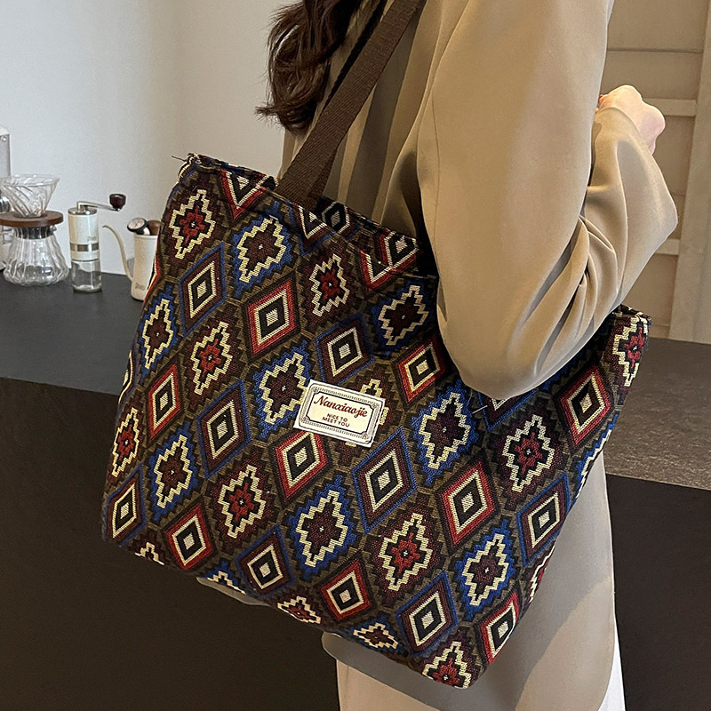 Large capacity canvas bucket 2024 versatile single shoulder crossbody internet famous commuting mommy bag for women #11 dc5c3