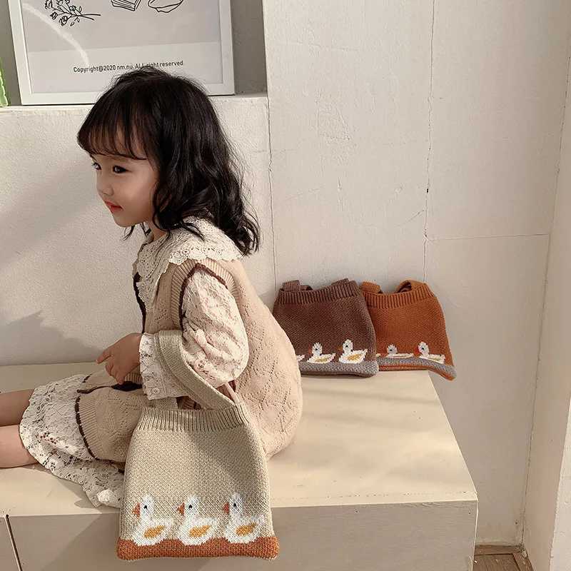 Kids Knitted Bag Autumn Winter Children Handbags for Girls Snacks Coin Storage Bag for Baby Accessories LX241104
