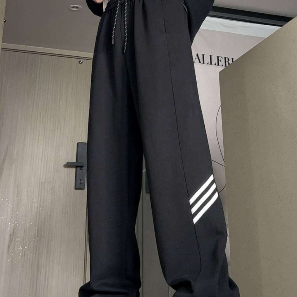 shanshi three stripes mens joggers pants three bar gray sweatpants men's trendy brand loose straight leg hanging feeling sports versatile high st