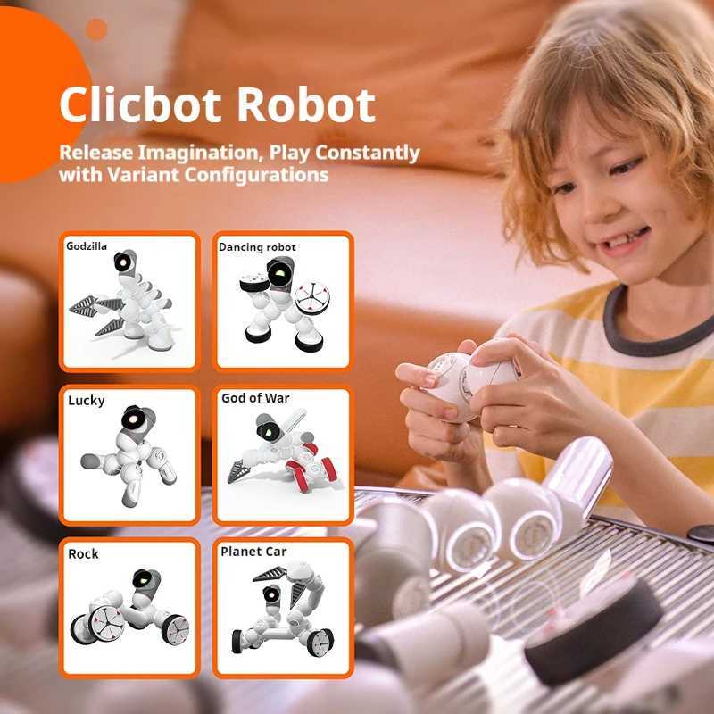 Electronics Robots ClicBot Robot Smart Programming Robot Module Splicing Electronic Automation Robots Dogs Adult Children Gifts Advanced/Master Set J2