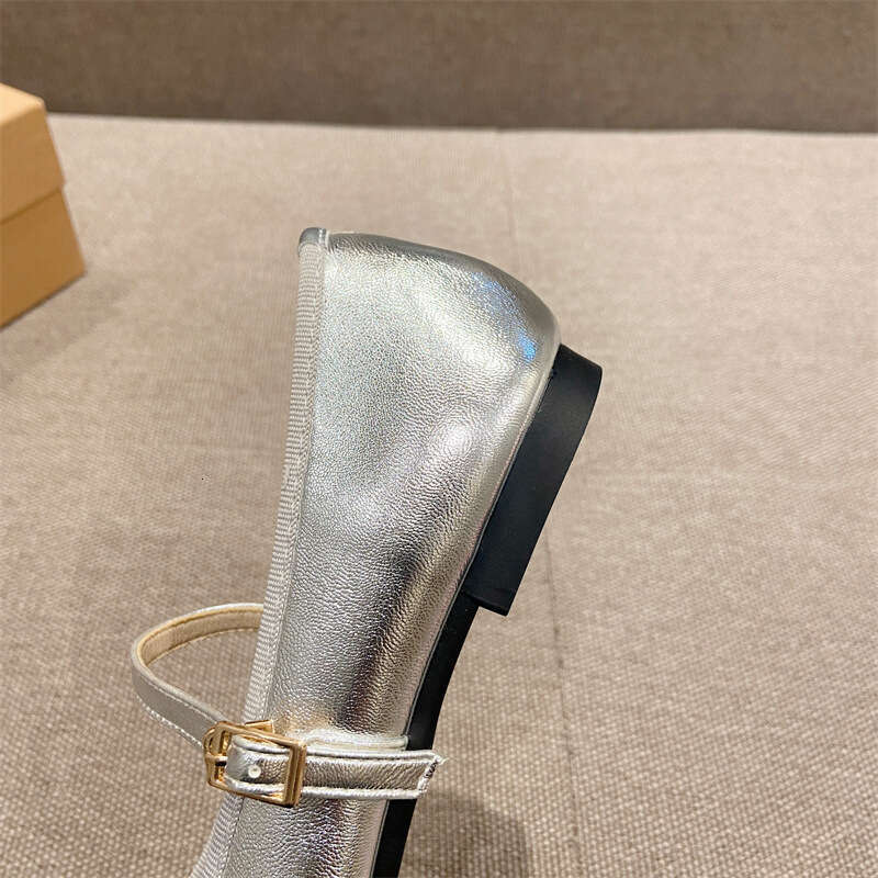 French Style Mary Jane Single For Women In Spring And Summer 2024, New Soled Soft Leather Shallow Mouth Round Toe Flat Shoes