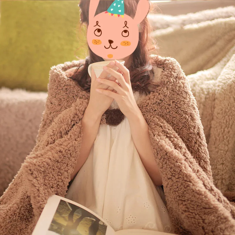 Blanket 150x20cm Universal Cashmere Bedding Long Plush Solid Throw Blanket Warm Tape Sleeping Home Adult Blanket 241104