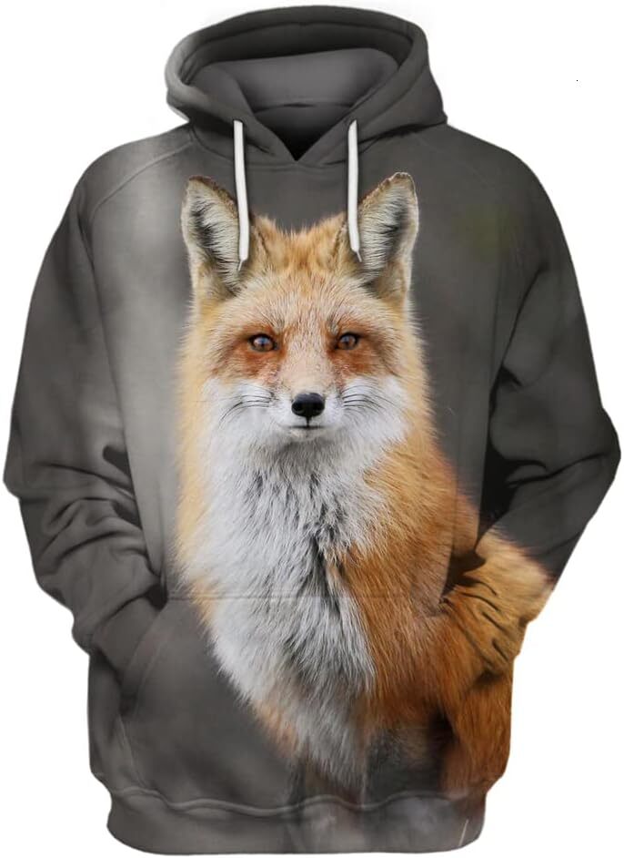 Hoodie for Mens Womens Animal Fox Hooded Sweater 3D Print Women Men Oversized Hooded Sweater Sweatshirt Long Sleeve Harajuku Graphic Fashion Trends