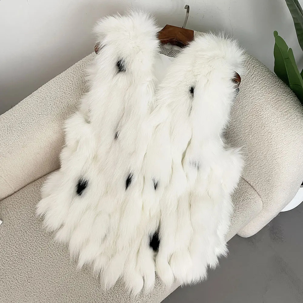 OFTBUY Autumn Winter Warm Womens Coat Natural Real Fox Fur Vest Thick Waistcoat Female Natural Fur Jacket Streetwear 241105