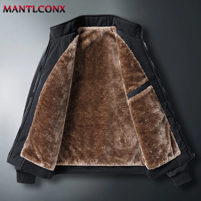 MANTLCONX est 8XL Mens Winter Jackets Thick Stand Collar Mens Coats Casual Warm Fleece Cotton Mens Jacket Winter Outwear 241105