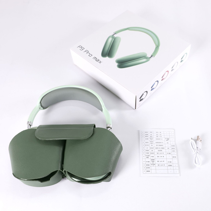 P9 Pro Max Head mounted Bluetooth Earphones Stereo Type-C Interface with Protective Package Wireless Earphones Wholesale