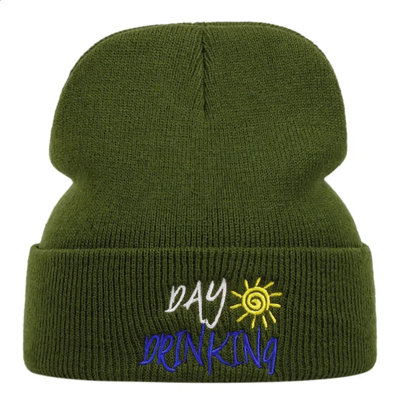 Selling y Winter Warm Beanie Hat Knitted Embroidery Cotton Skullies Beanies Outdoor Leisure Bonnets for Women Men 241105