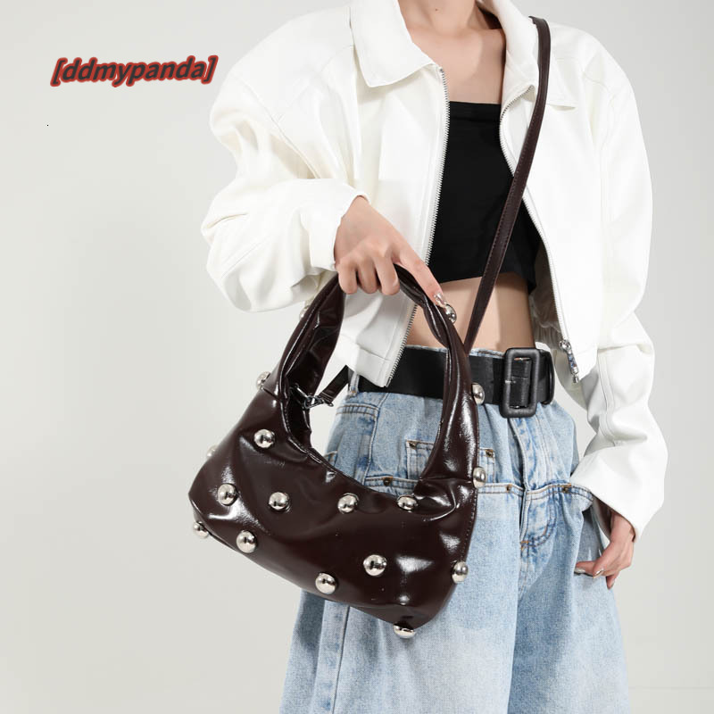 2024 New Riveted Ball Underarm Trendy Fashion, niche Design, Single Personalized Cross Shoulder Women's Bag #29 ddmypanda