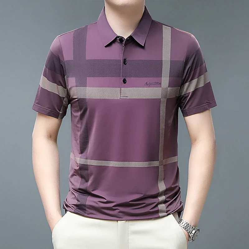 New mens business casual short Slved smooth wrinkle resistant comfortable top W241104