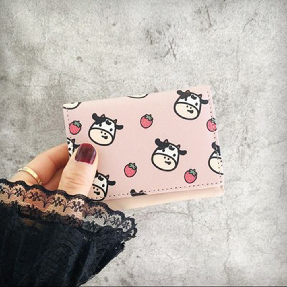 New Multi Slot Short Board Small Change Mini Three Fold Designer Cow Card Bag